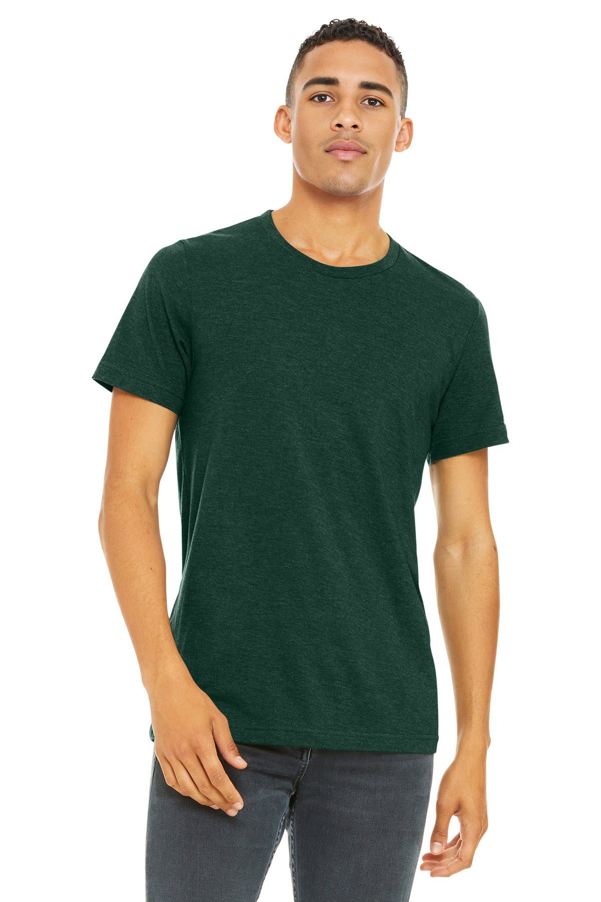 BELLA+CANVAS  Unisex Heather CVC Short Sleeve Tee. BC3001CVC - Heather Emerald