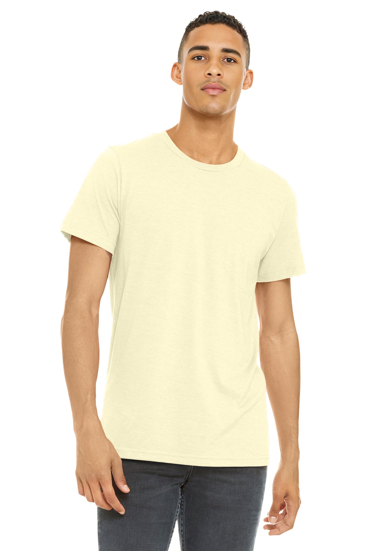 BELLA+CANVAS  Unisex Heather CVC Short Sleeve Tee. BC3001CVC - Heather French Vanilla
