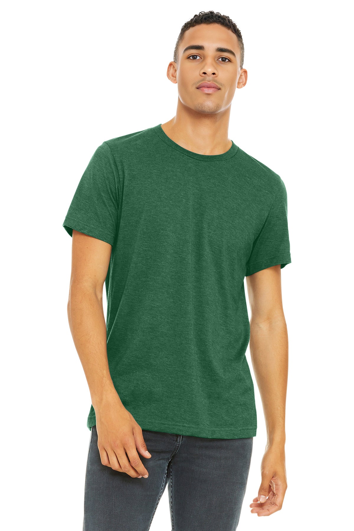 BELLA+CANVAS  Unisex Heather CVC Short Sleeve Tee. BC3001CVC - Heather Grass Green