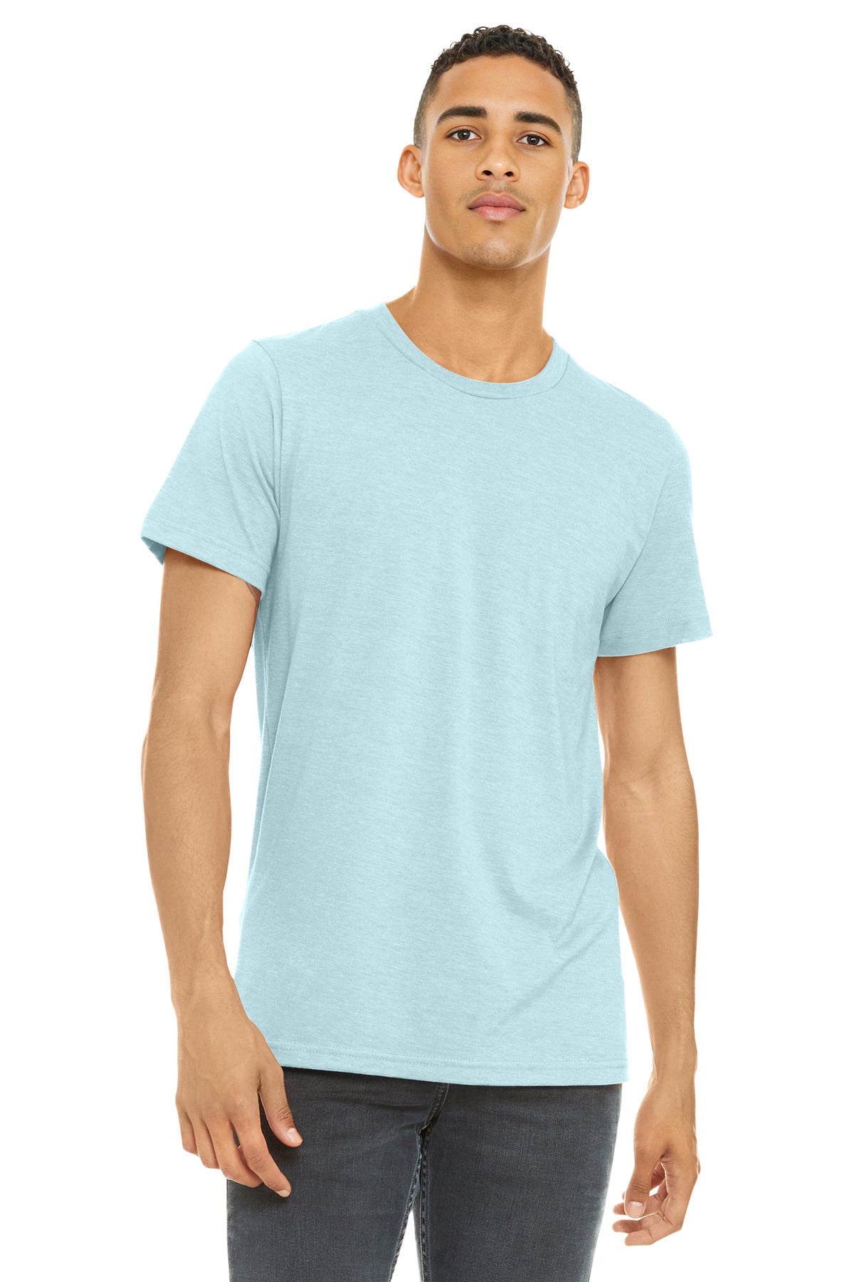 BELLA+CANVAS  Unisex Heather CVC Short Sleeve Tee. BC3001CVC - Heather Ice Blue
