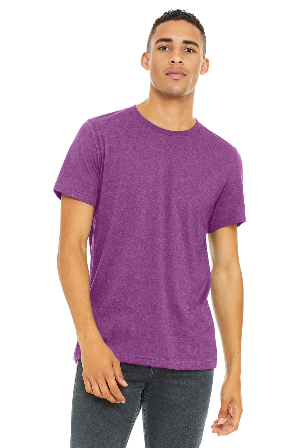 BELLA+CANVAS  Unisex Heather CVC Short Sleeve Tee. BC3001CVC - Heather Magenta