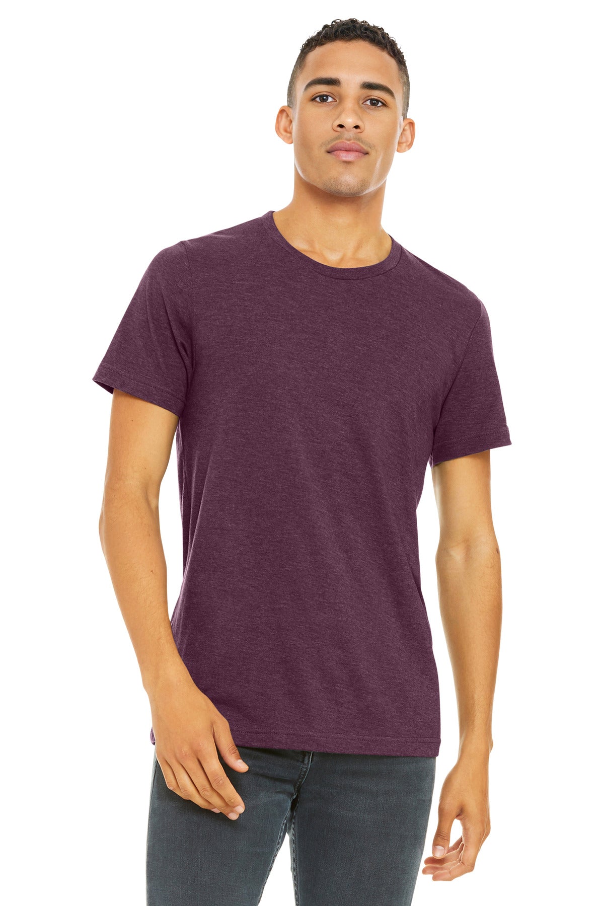BELLA+CANVAS  Unisex Heather CVC Short Sleeve Tee. BC3001CVC - Heather Maroon