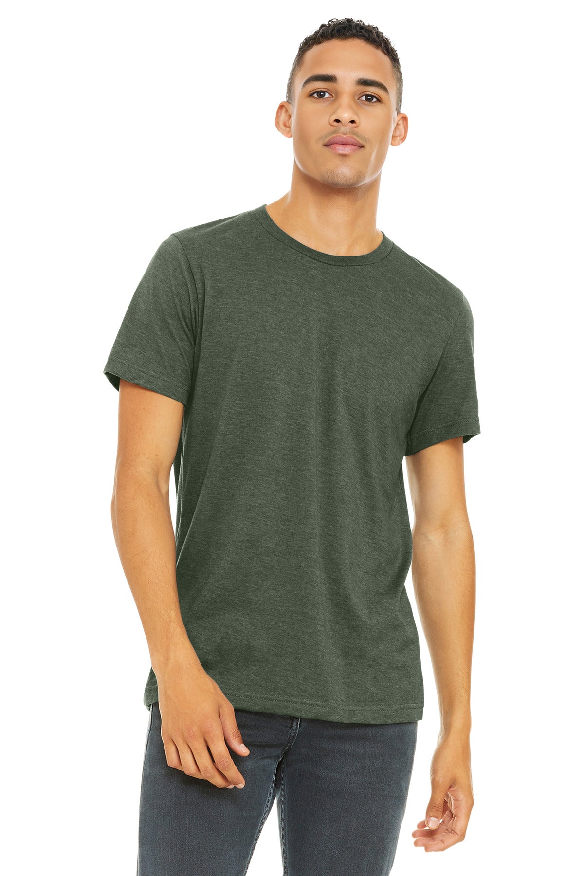 BELLA+CANVAS  Unisex Heather CVC Short Sleeve Tee. BC3001CVC - Heather Military Green