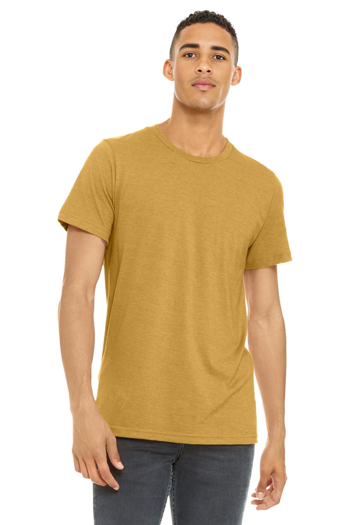 BELLA+CANVAS  Unisex Heather CVC Short Sleeve Tee. BC3001CVC - Heather Mustard
