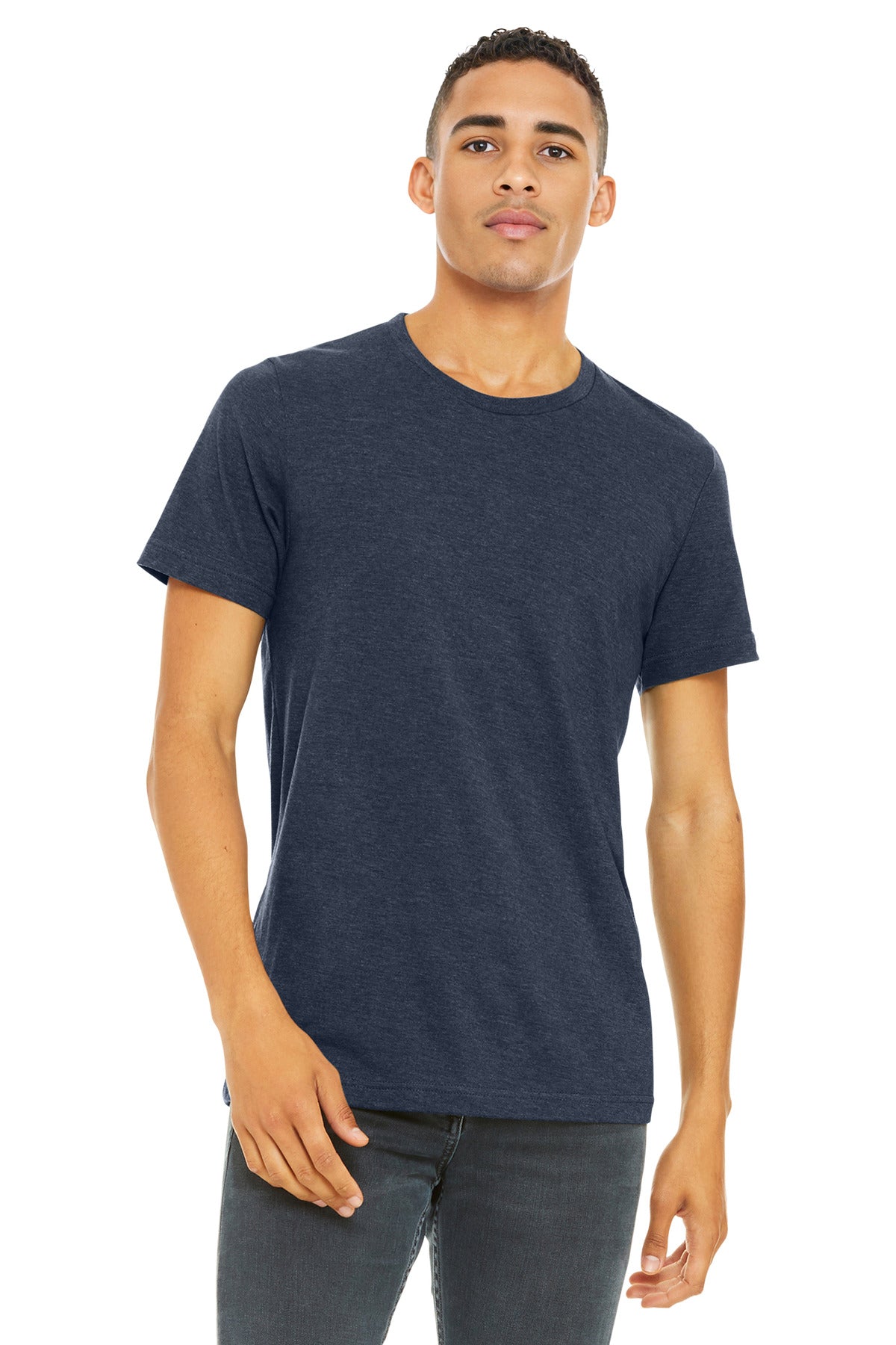 BELLA+CANVAS  Unisex Heather CVC Short Sleeve Tee. BC3001CVC - Heather Navy
