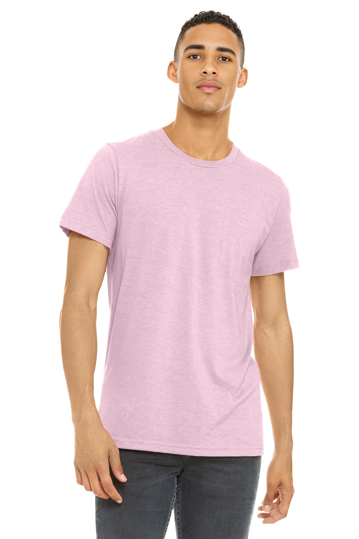BELLA+CANVAS  Unisex Heather CVC Short Sleeve Tee. BC3001CVC - Heather Pink