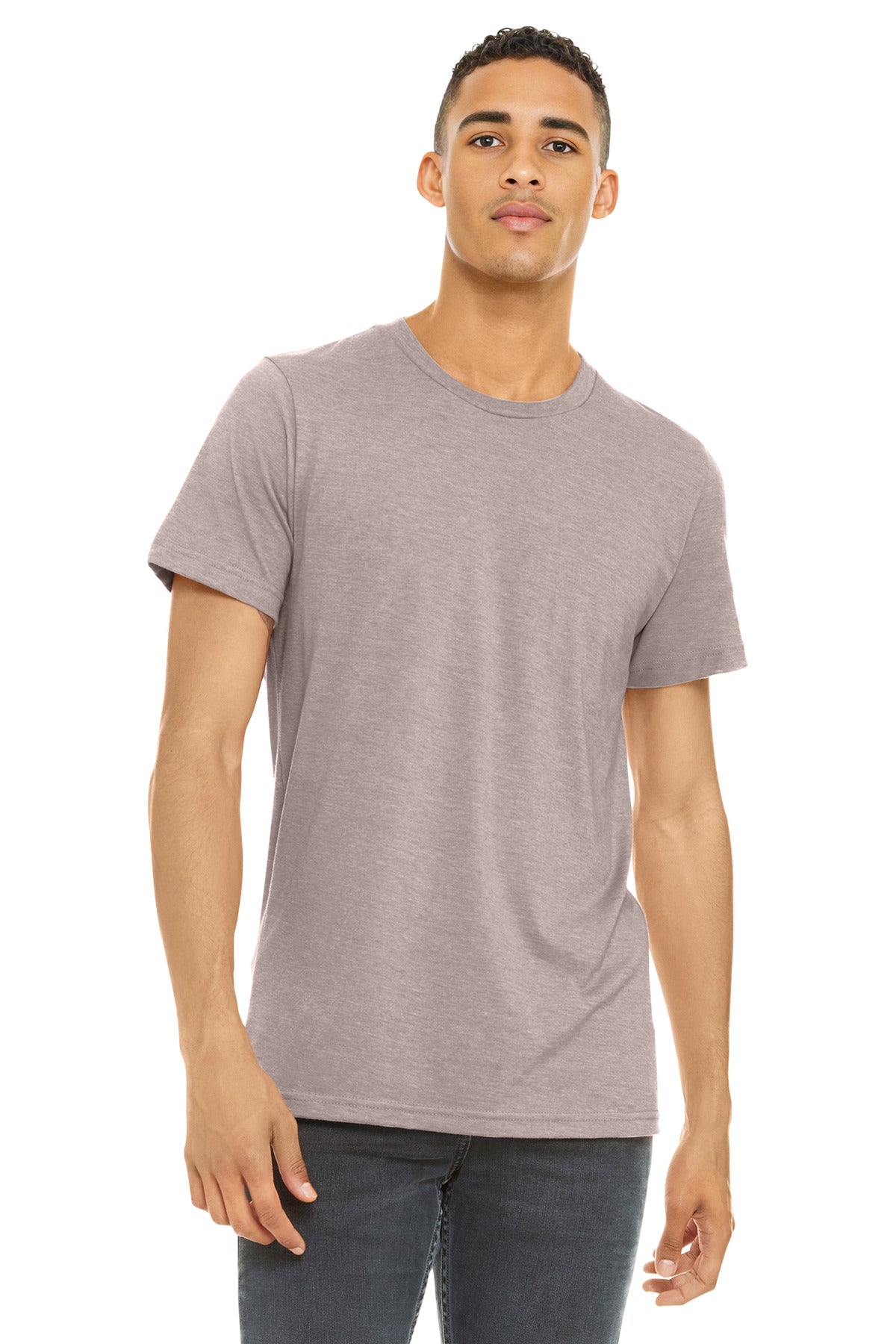 BELLA+CANVAS  Unisex Heather CVC Short Sleeve Tee. BC3001CVC - Heather Pink Gravel
