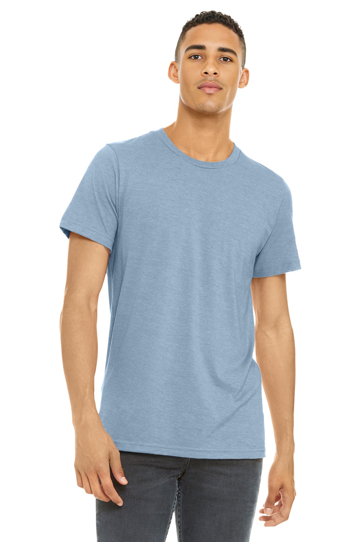 BELLA+CANVAS  Unisex Heather CVC Short Sleeve Tee. BC3001CVC - Heather Prism Blue