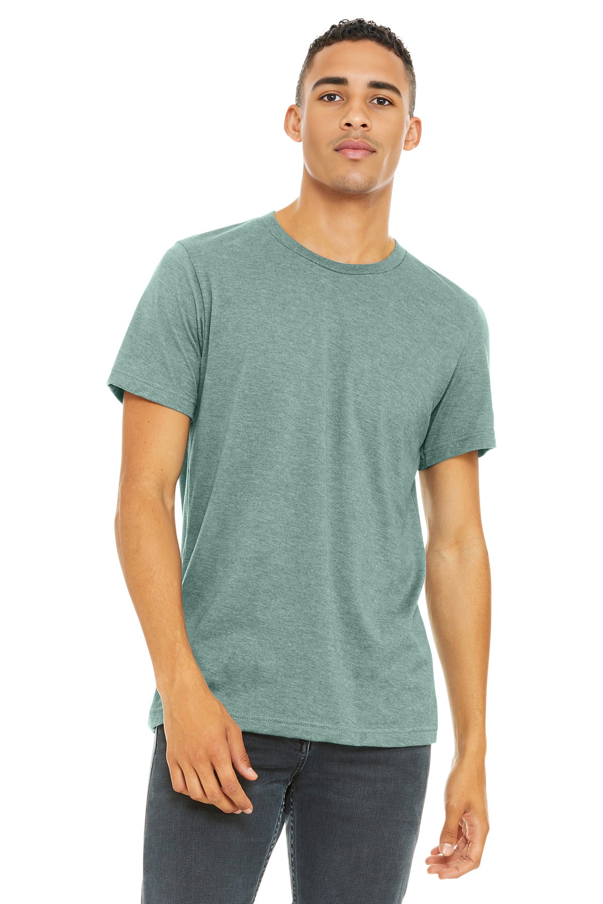 BELLA+CANVAS  Unisex Heather CVC Short Sleeve Tee. BC3001CVC - Heather Prism Dusty Blue