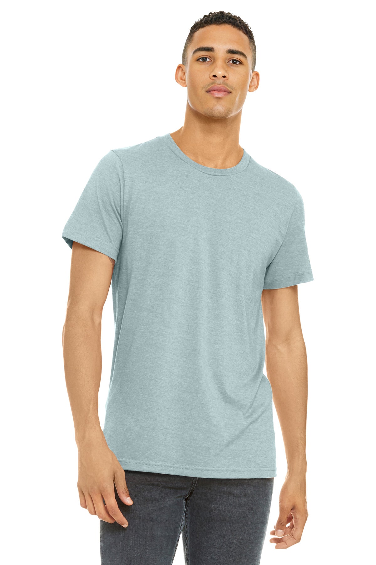 BELLA+CANVAS  Unisex Heather CVC Short Sleeve Tee. BC3001CVC - Heather Prism Ice Blue