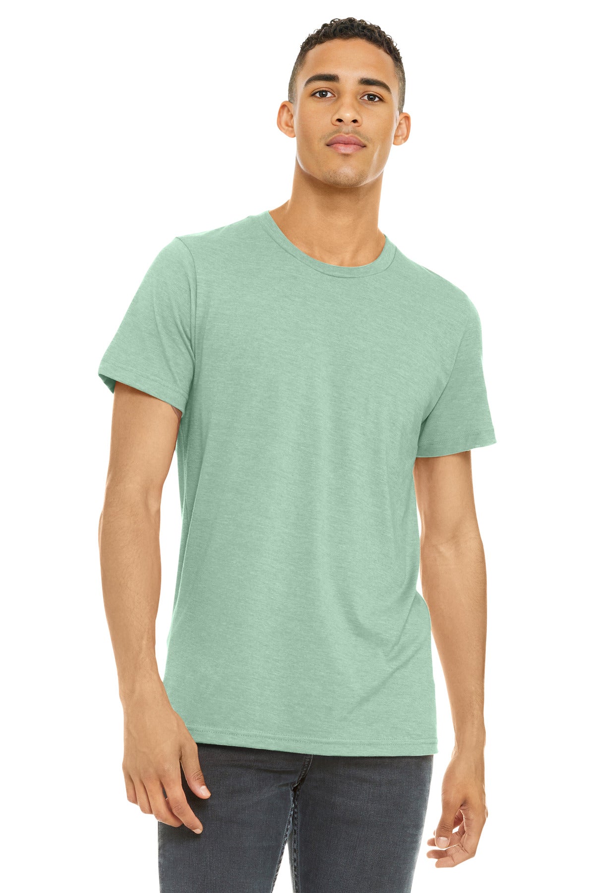 BELLA+CANVAS  Unisex Heather CVC Short Sleeve Tee. BC3001CVC - Heather Prism Mint