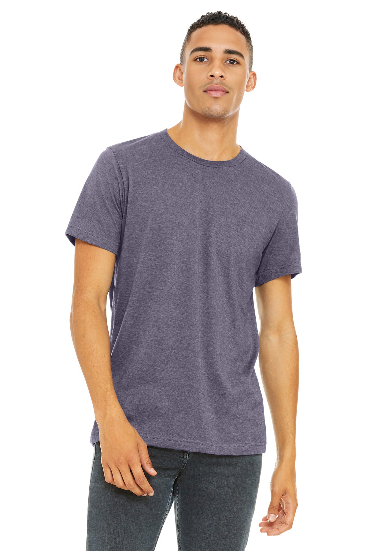 BELLA+CANVAS  Unisex Heather CVC Short Sleeve Tee. BC3001CVC - Heather Purple