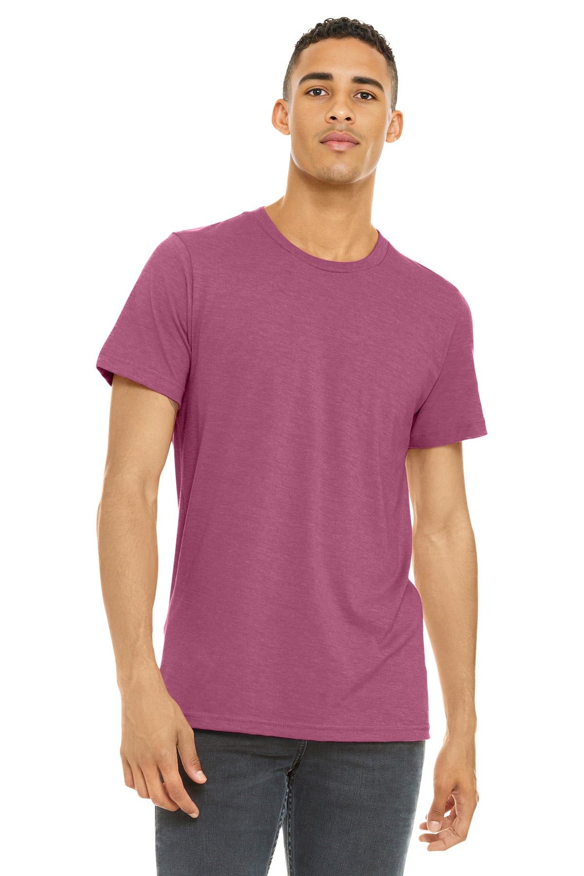 BELLA+CANVAS  Unisex Heather CVC Short Sleeve Tee. BC3001CVC - Heather Raspberry