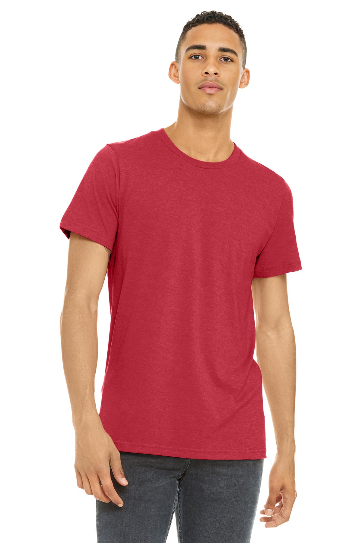 BELLA+CANVAS  Unisex Heather CVC Short Sleeve Tee. BC3001CVC - Heather Red