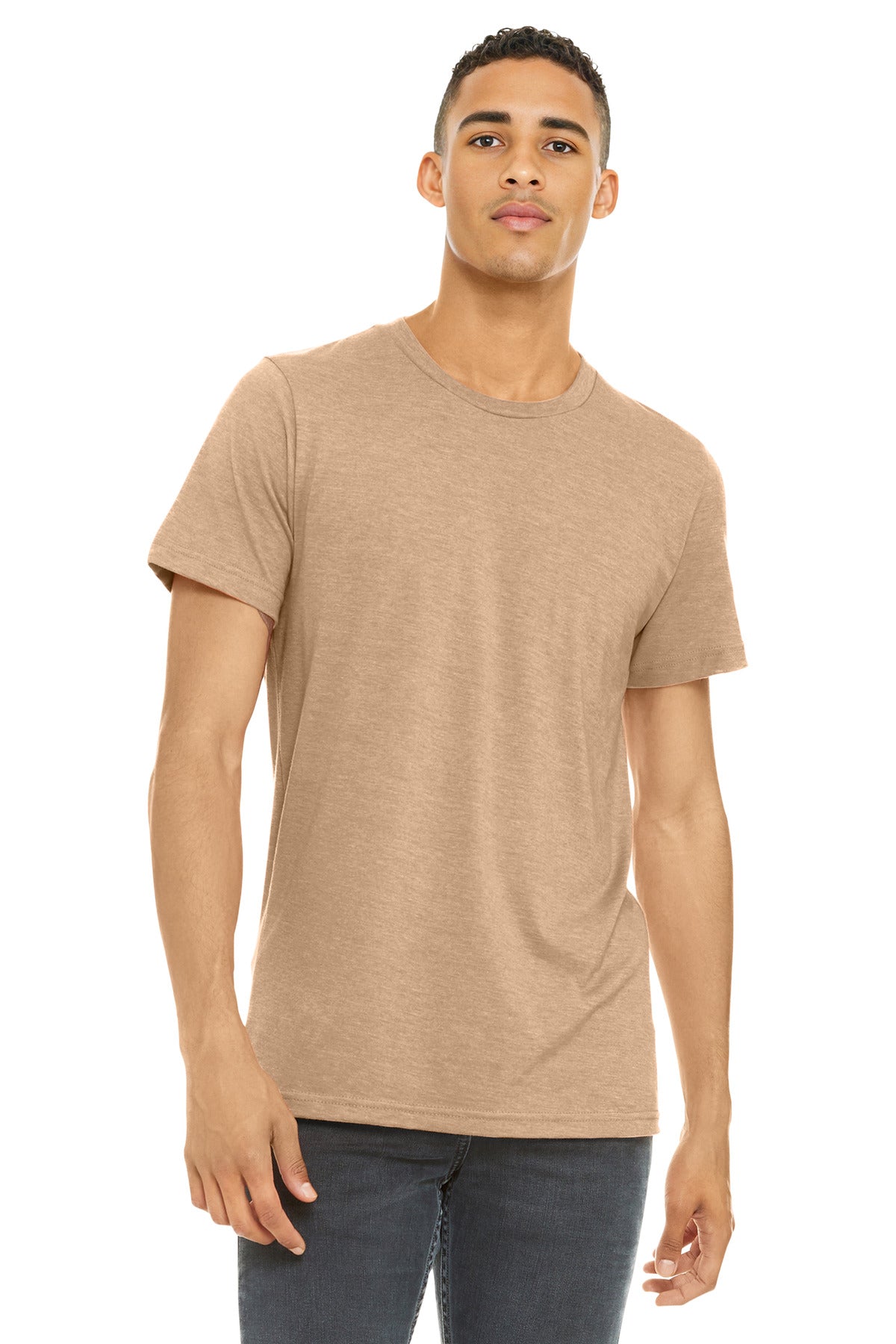 BELLA+CANVAS  Unisex Heather CVC Short Sleeve Tee. BC3001CVC - Heather Sand Dune