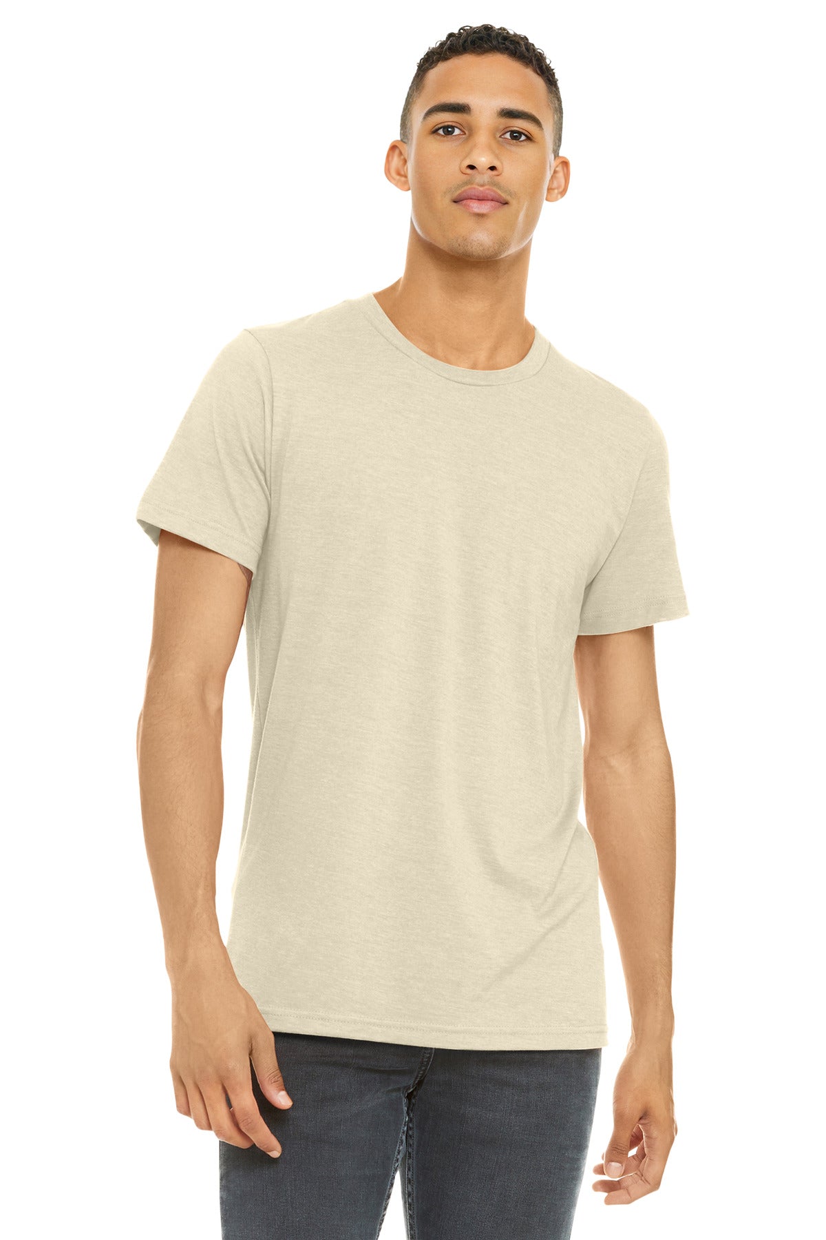BELLA+CANVAS  Unisex Heather CVC Short Sleeve Tee. BC3001CVC - Heather Soft Cream