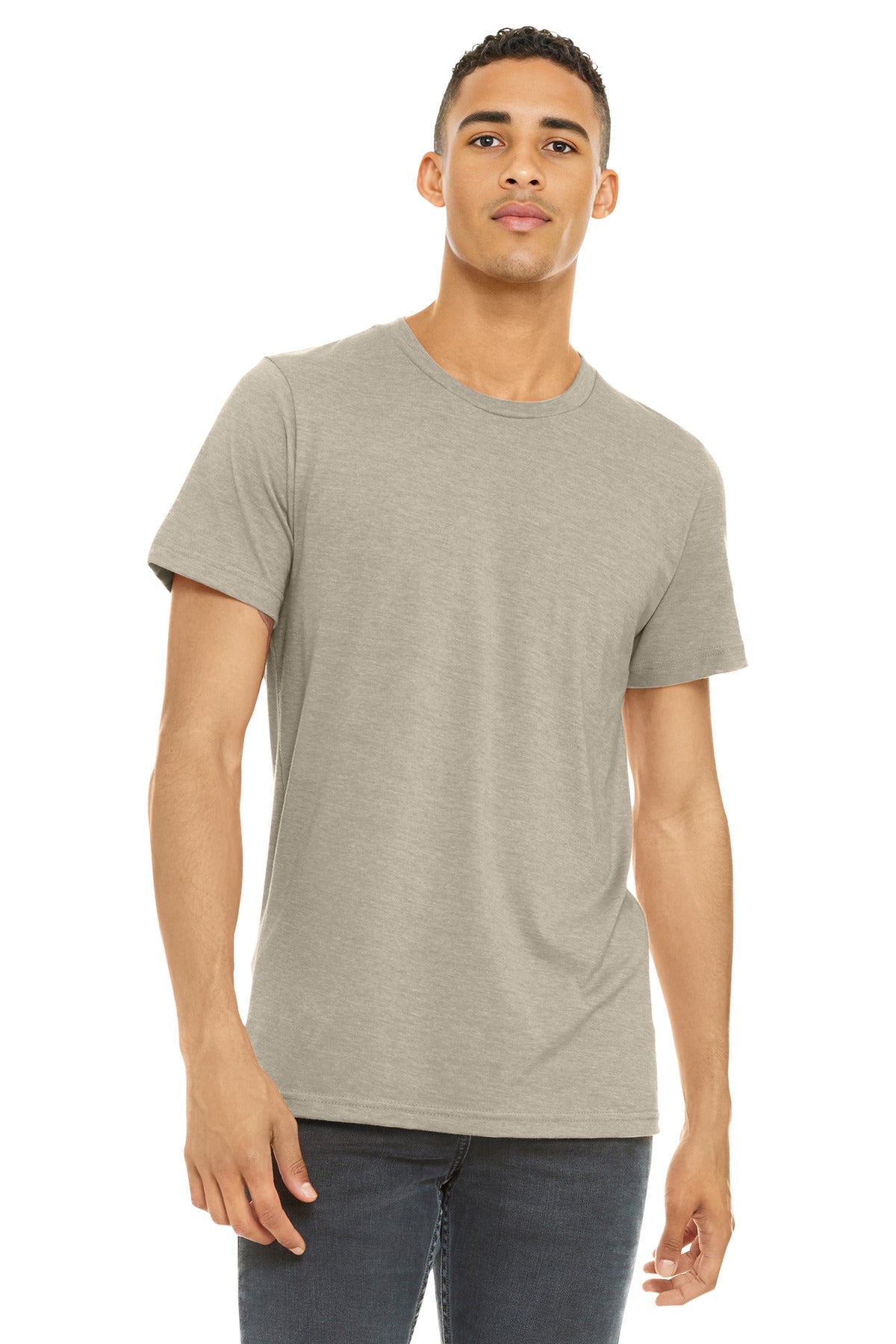 BELLA+CANVAS  Unisex Heather CVC Short Sleeve Tee. BC3001CVC - Heather Tan