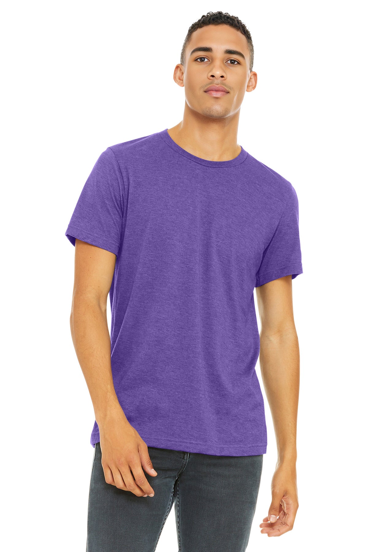 BELLA+CANVAS  Unisex Heather CVC Short Sleeve Tee. BC3001CVC - Heather Team Purple
