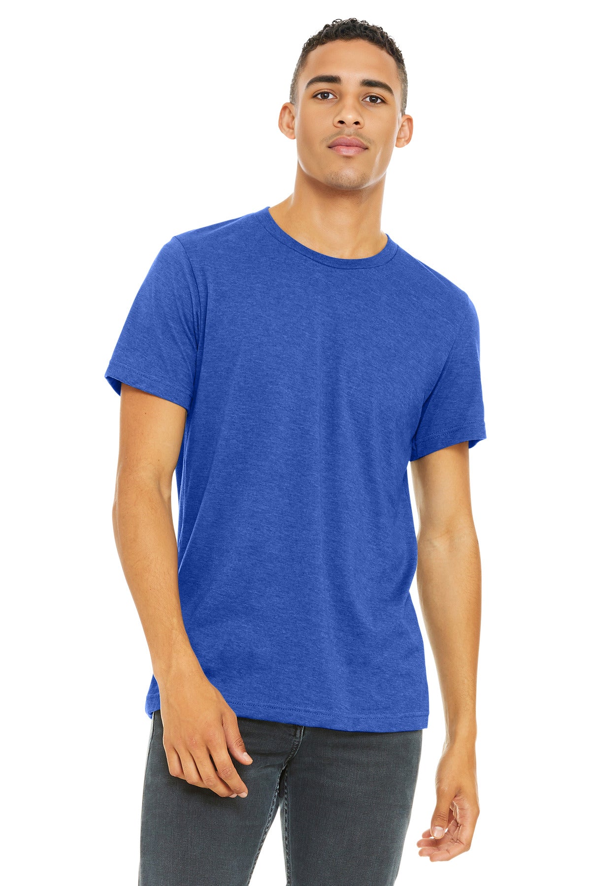 BELLA+CANVAS  Unisex Heather CVC Short Sleeve Tee. BC3001CVC - Heather True Royal