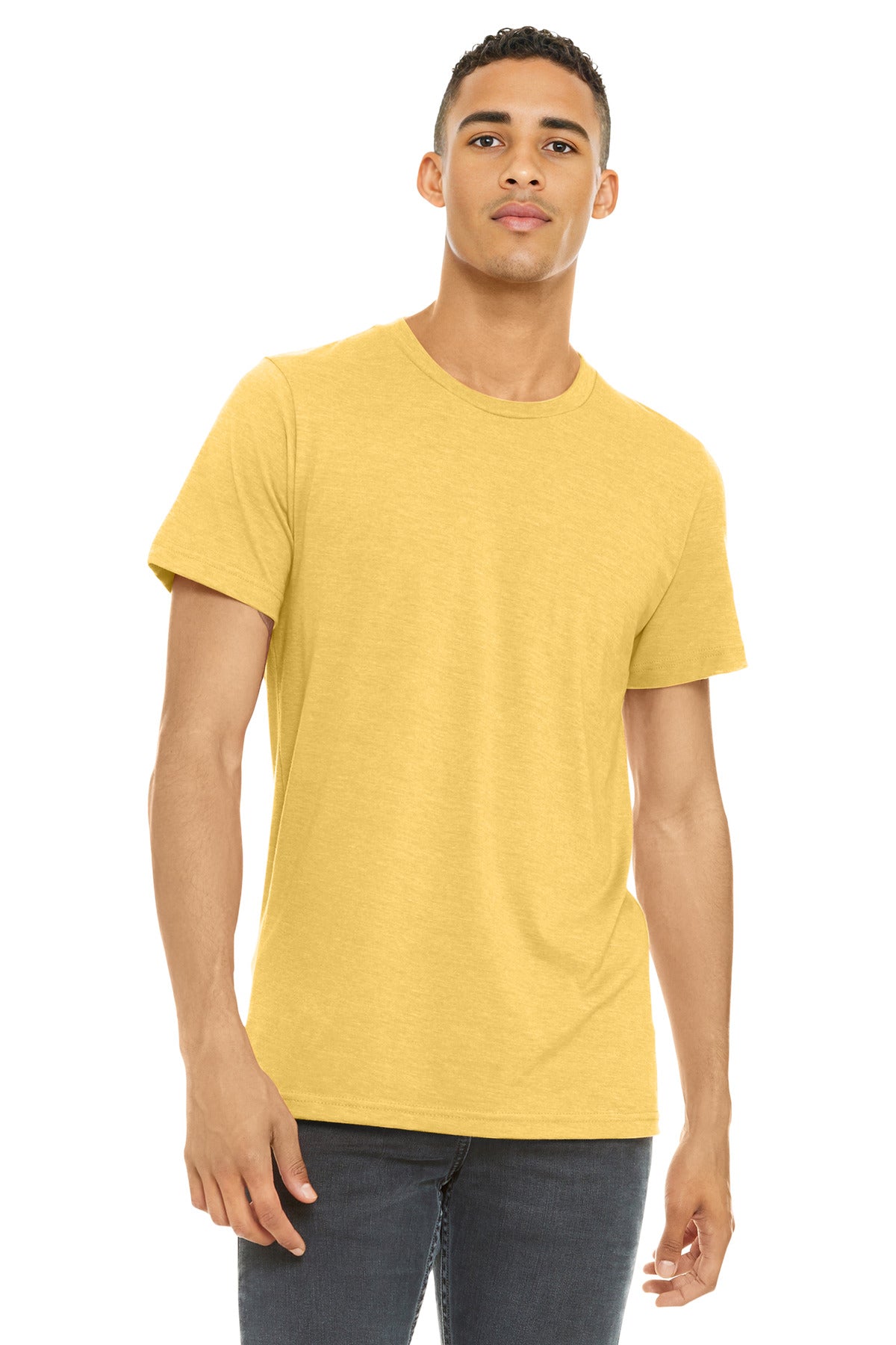 BELLA+CANVAS  Unisex Heather CVC Short Sleeve Tee. BC3001CVC - Heather Yellow Gold