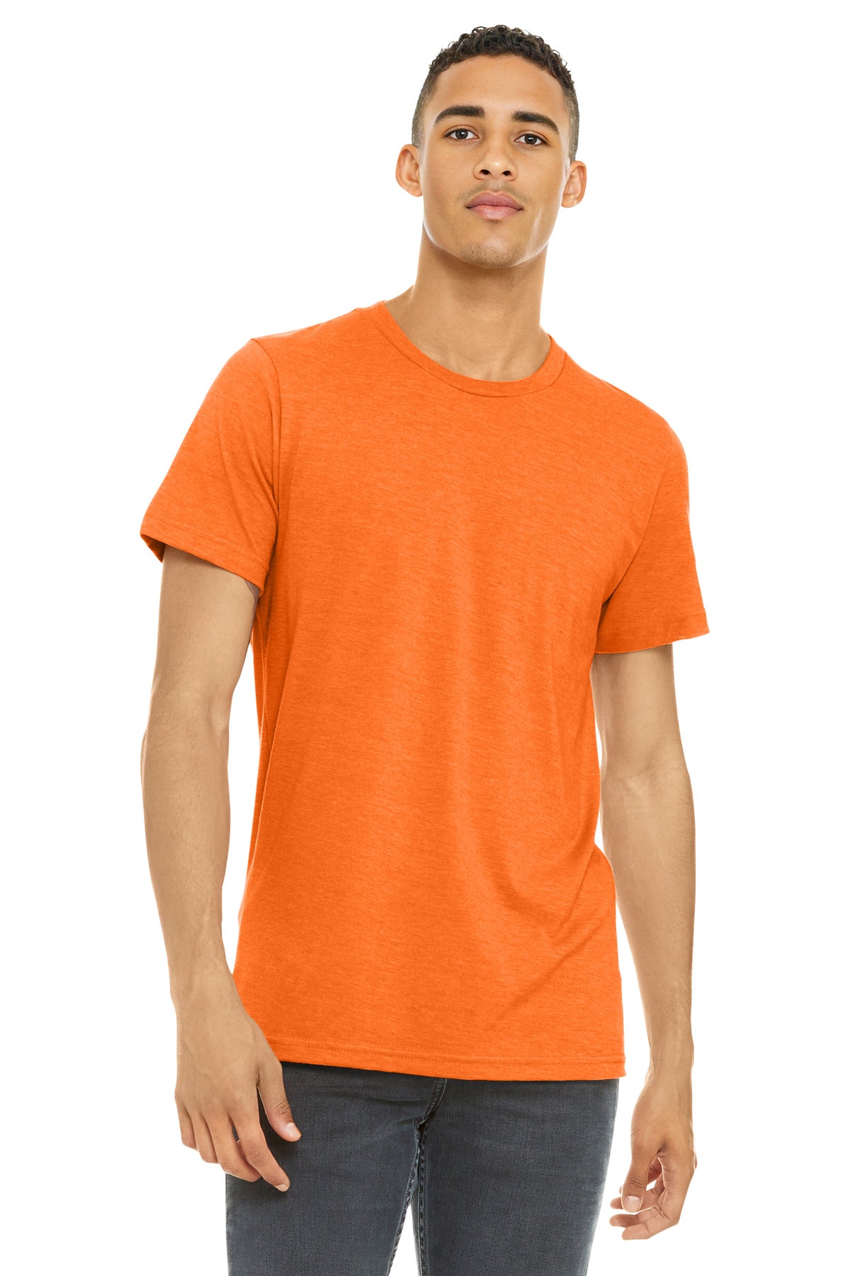 BELLA+CANVAS  Unisex Heather CVC Short Sleeve Tee. BC3001CVC - Neon Orange