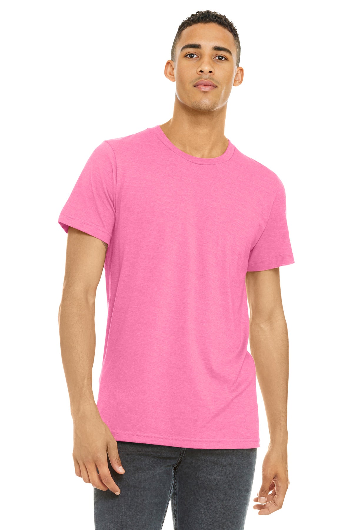 BELLA+CANVAS  Unisex Heather CVC Short Sleeve Tee. BC3001CVC - Neon Pink