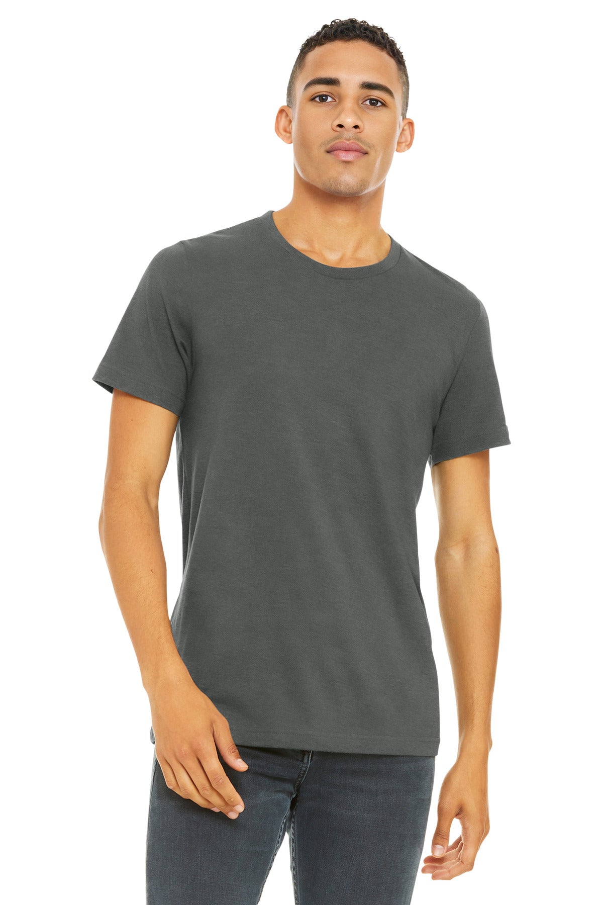 BELLA+CANVAS  Unisex Heather CVC Short Sleeve Tee. BC3001CVC - Solid Asphalt Blend