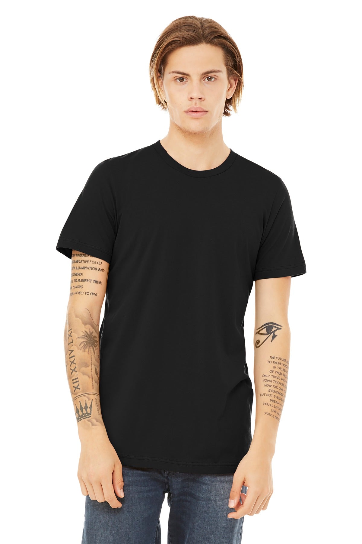 BELLA+CANVAS  Unisex Heather CVC Short Sleeve Tee. BC3001CVC - Solid Black Blend