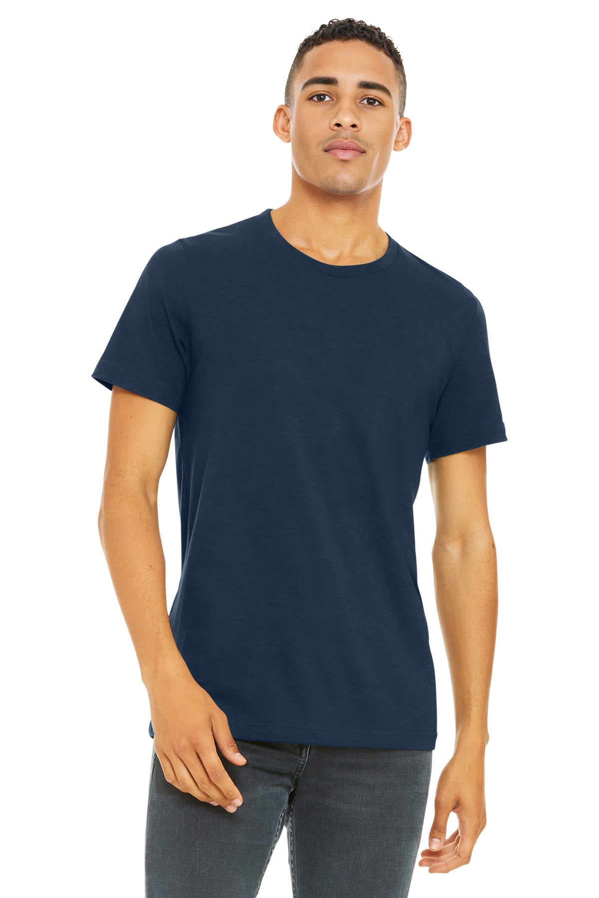BELLA+CANVAS  Unisex Heather CVC Short Sleeve Tee. BC3001CVC - Solid Navy Blend
