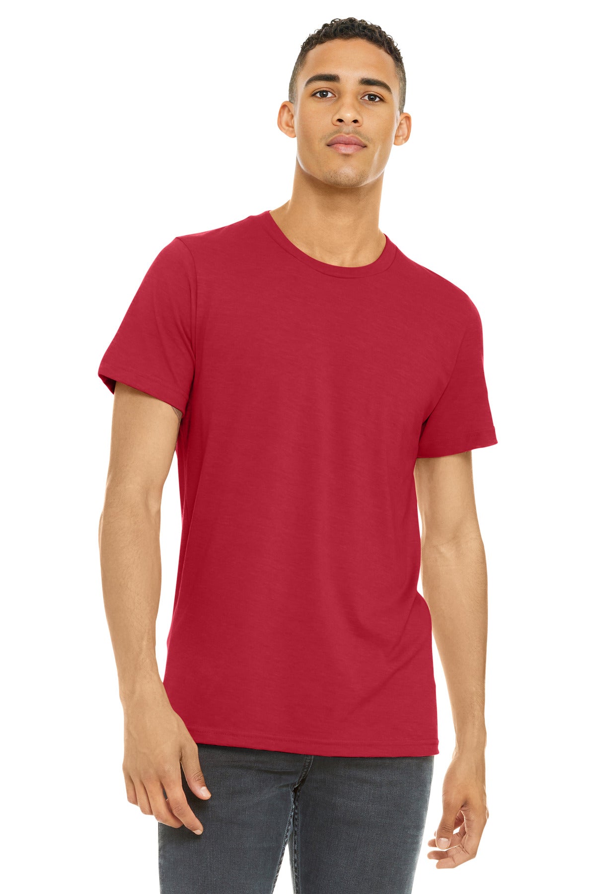 BELLA+CANVAS  Unisex Heather CVC Short Sleeve Tee. BC3001CVC - Solid Red Blend