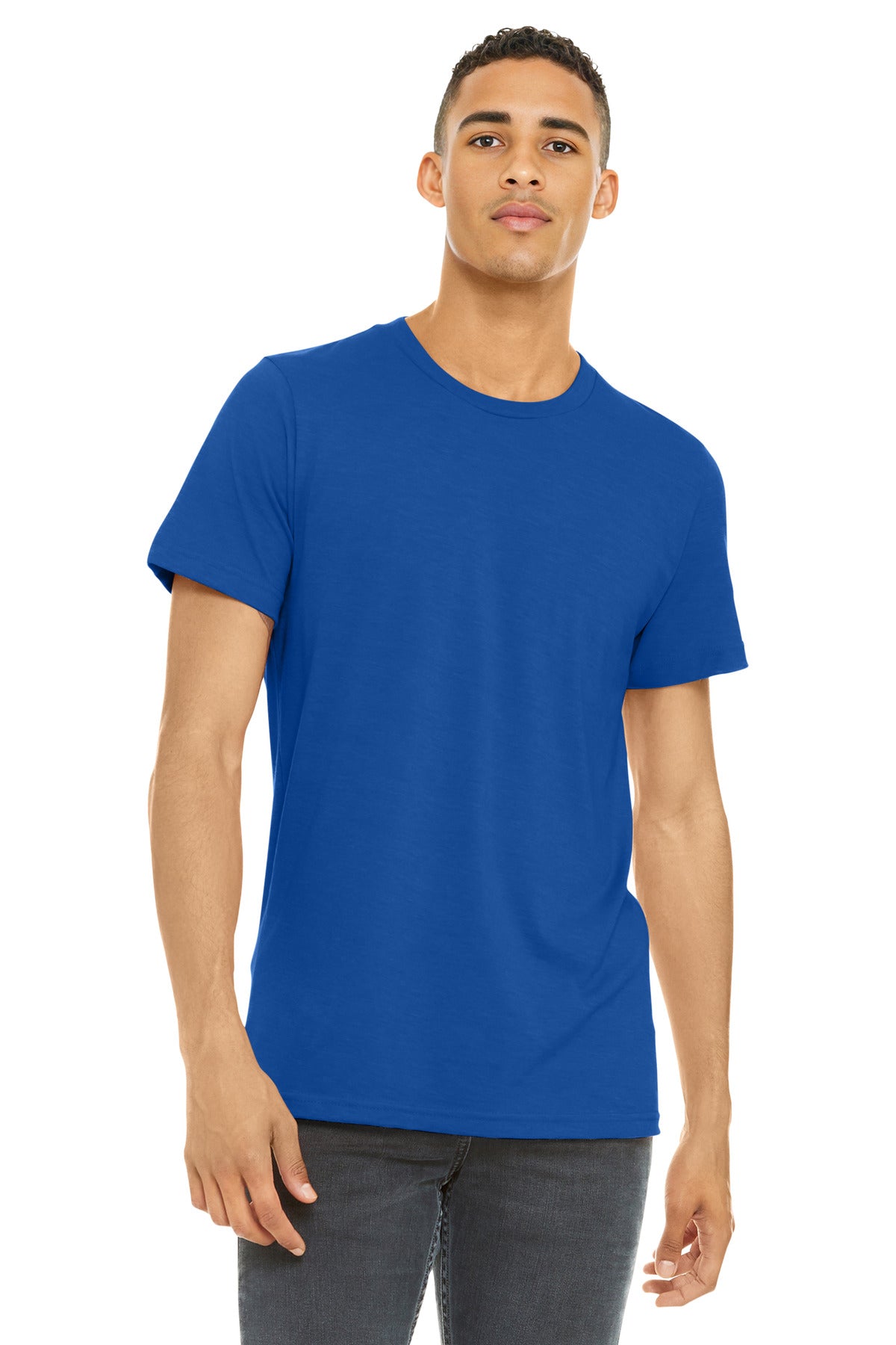 BELLA+CANVAS  Unisex Heather CVC Short Sleeve Tee. BC3001CVC - Solid True Royal Blend