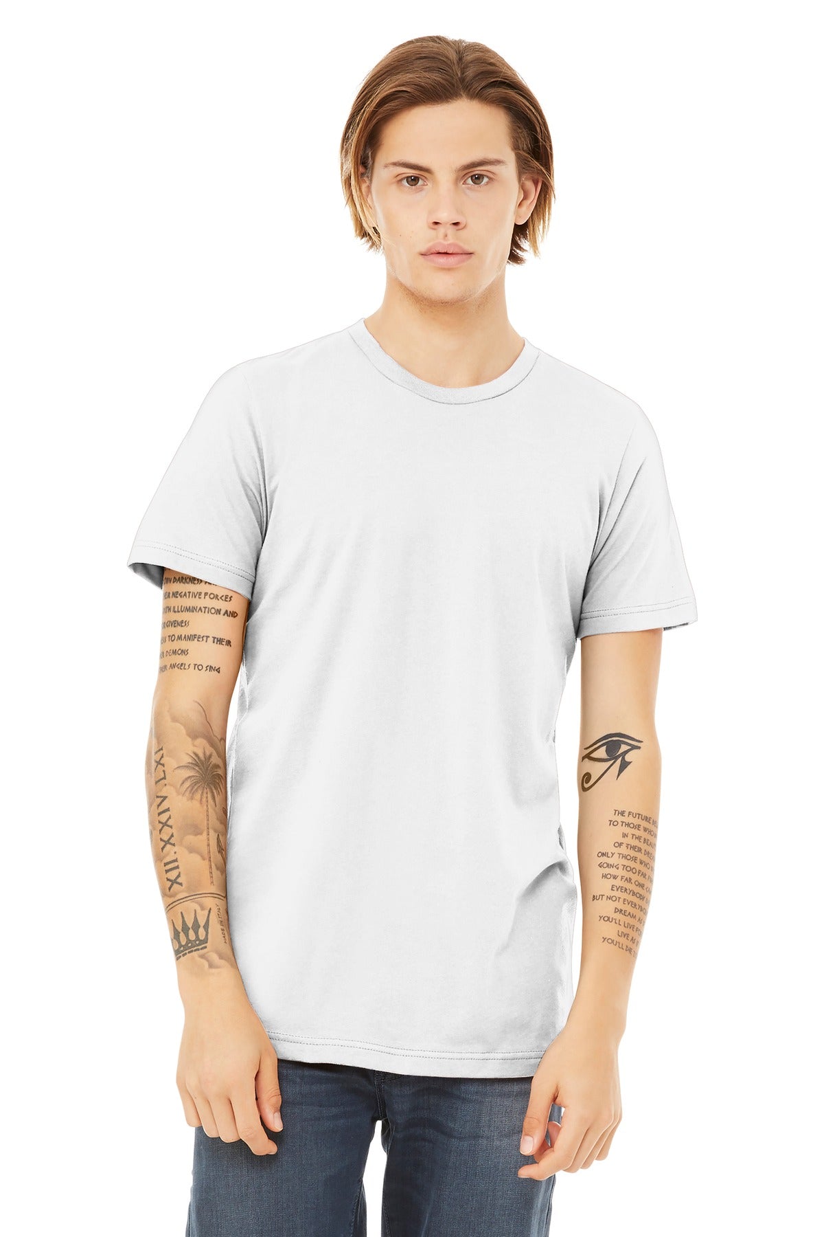 BELLA+CANVAS  Unisex Heather CVC Short Sleeve Tee. BC3001CVC - Solid White Blend