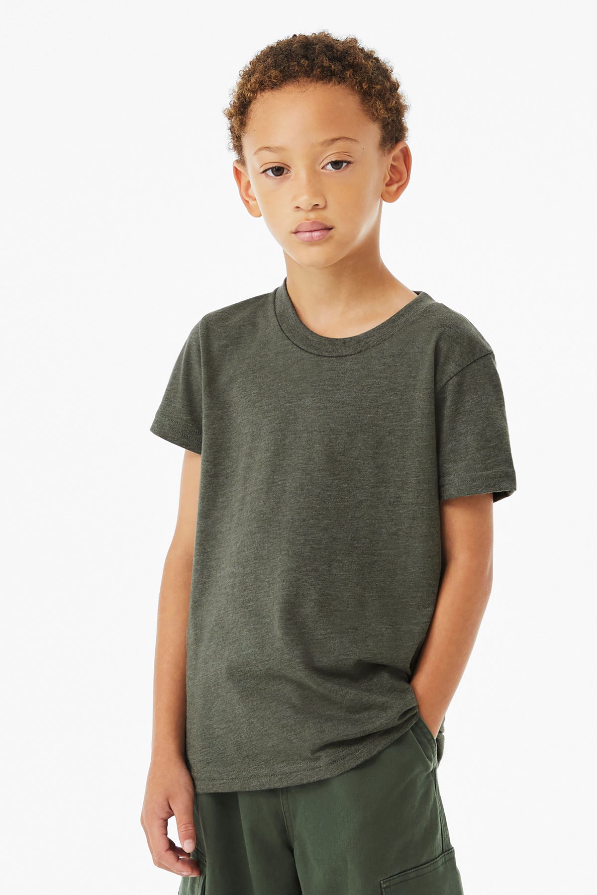 BELLA+CANVAS Youth Heather CVC Tee