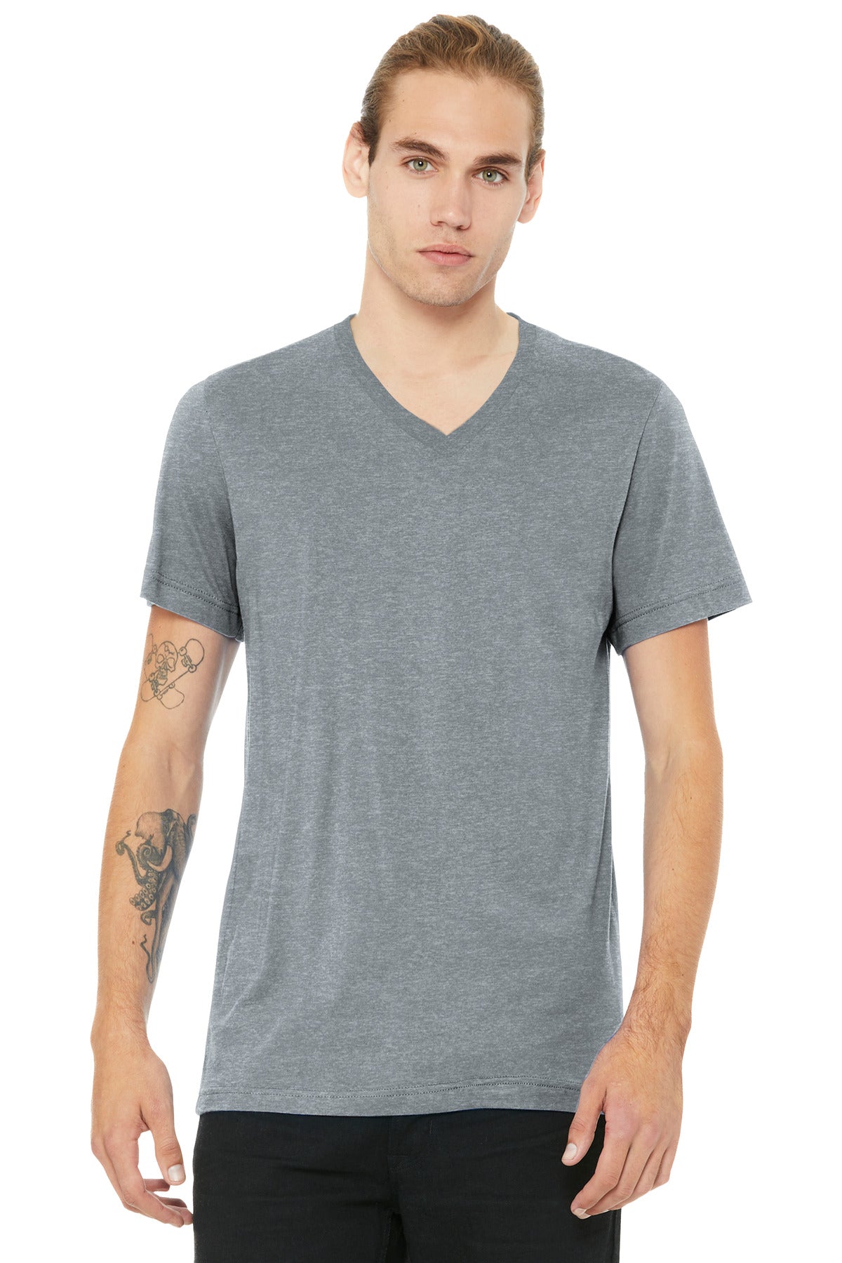 BELLA+CANVAS Unisex Heather CVC V-Neck Tee BC3005CVC - Athletic Heather