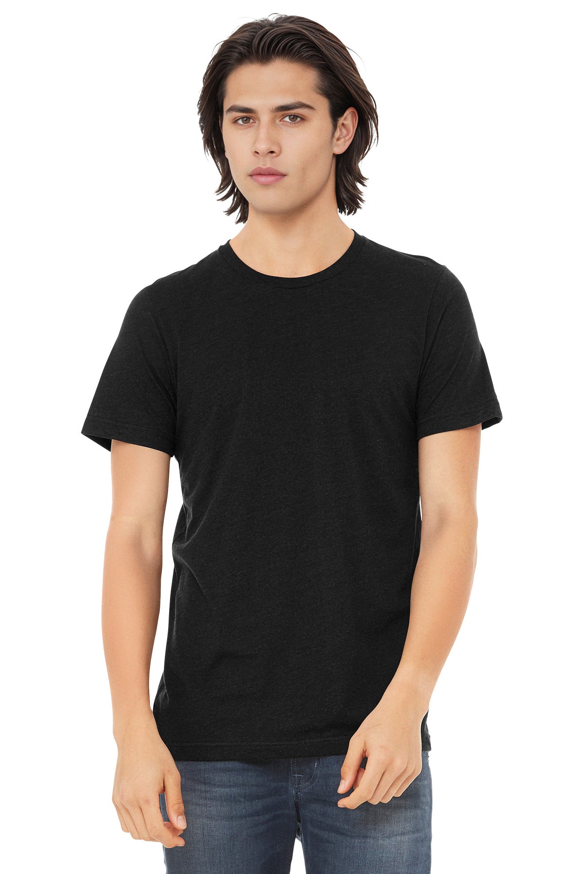 BELLA+CANVAS  Unisex Triblend Short Sleeve Tee. BC3413 - Black Heather Triblend