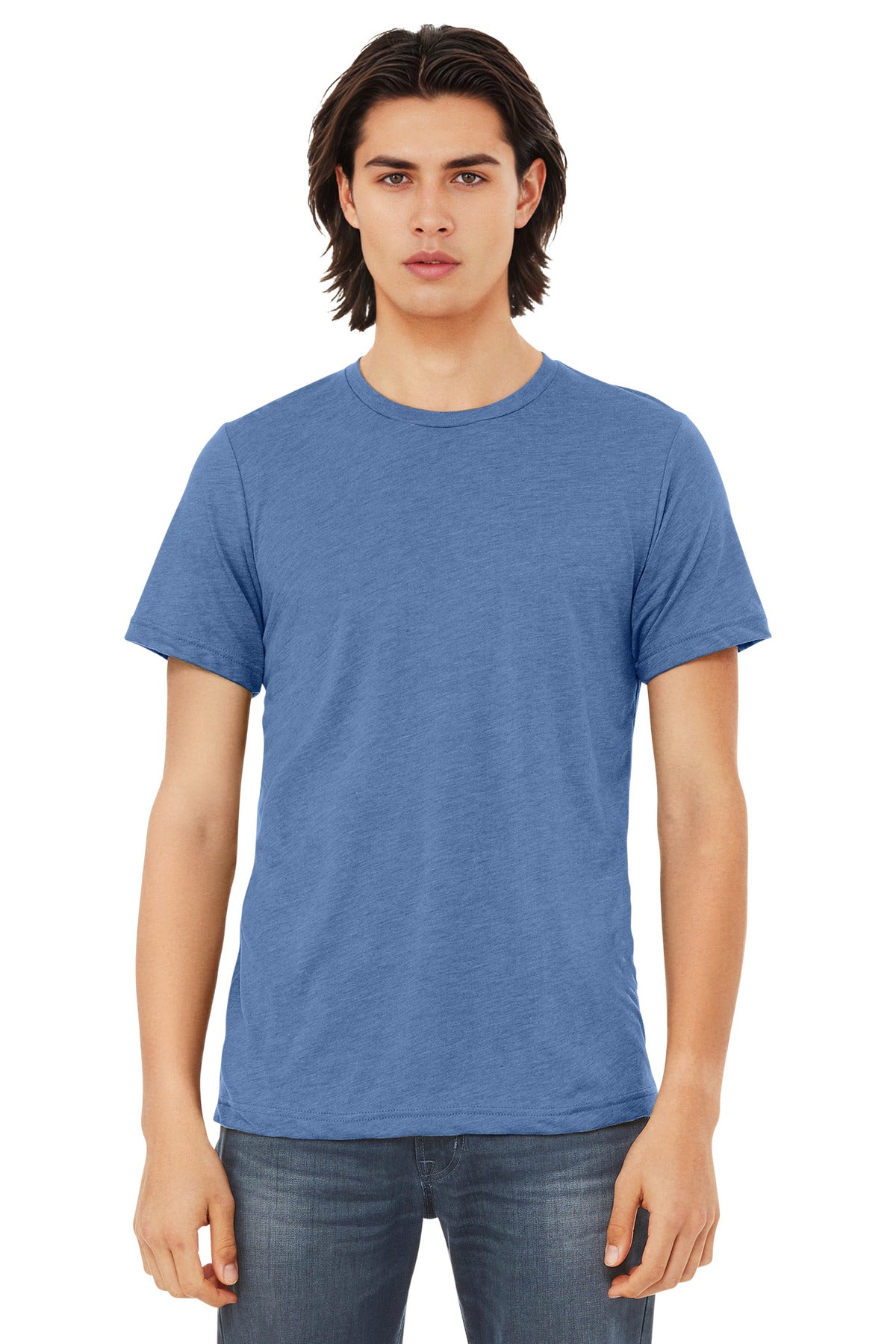 BELLA+CANVAS  Unisex Triblend Short Sleeve Tee. BC3413 - Blue Triblend