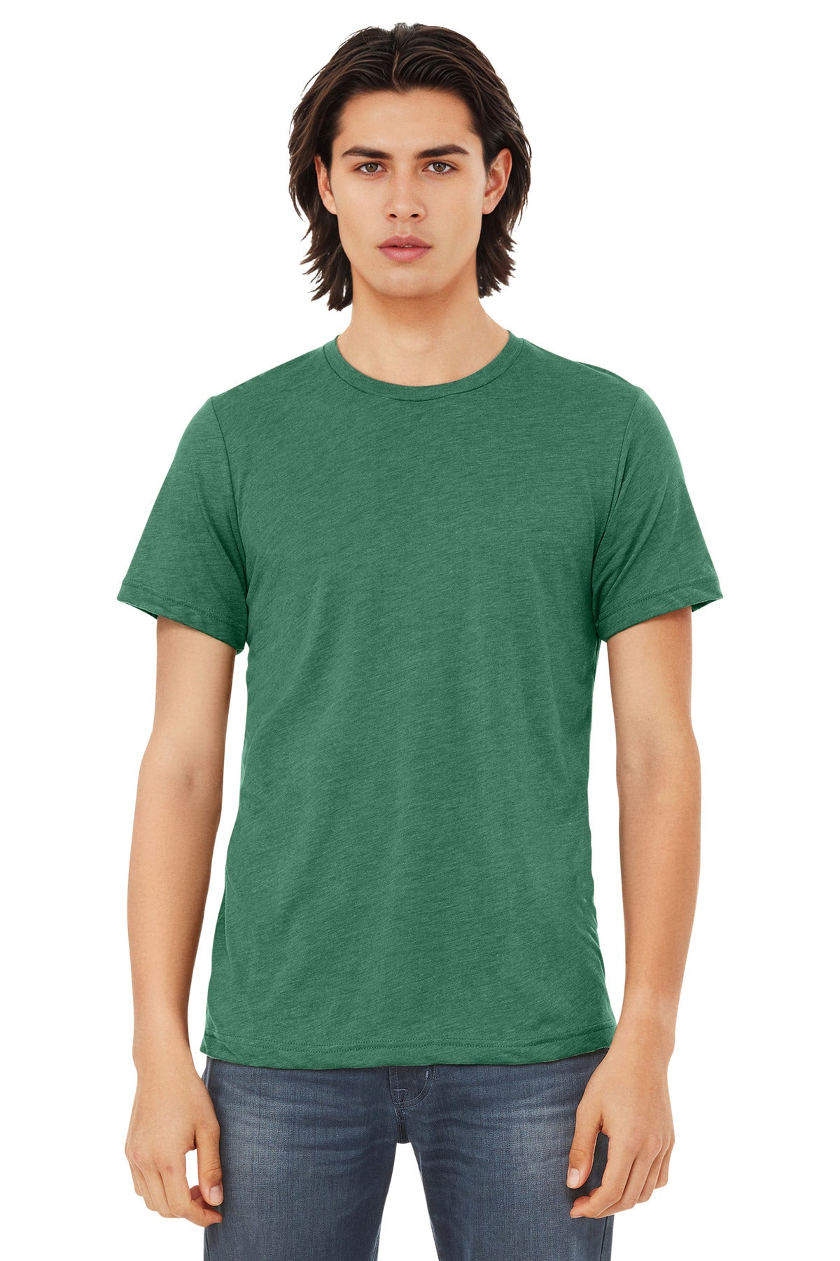 BELLA+CANVAS  Unisex Triblend Short Sleeve Tee. BC3413 - Grass Green Triblend
