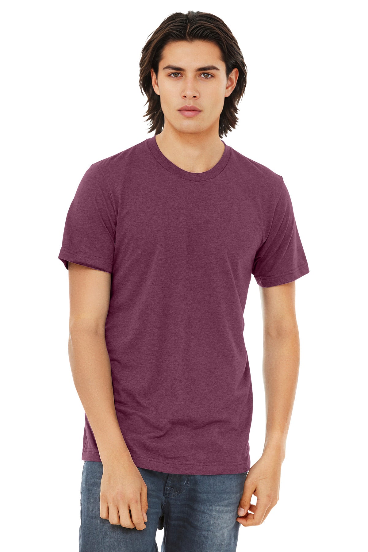 BELLA+CANVAS  Unisex Triblend Short Sleeve Tee. BC3413 - Maroon Triblend