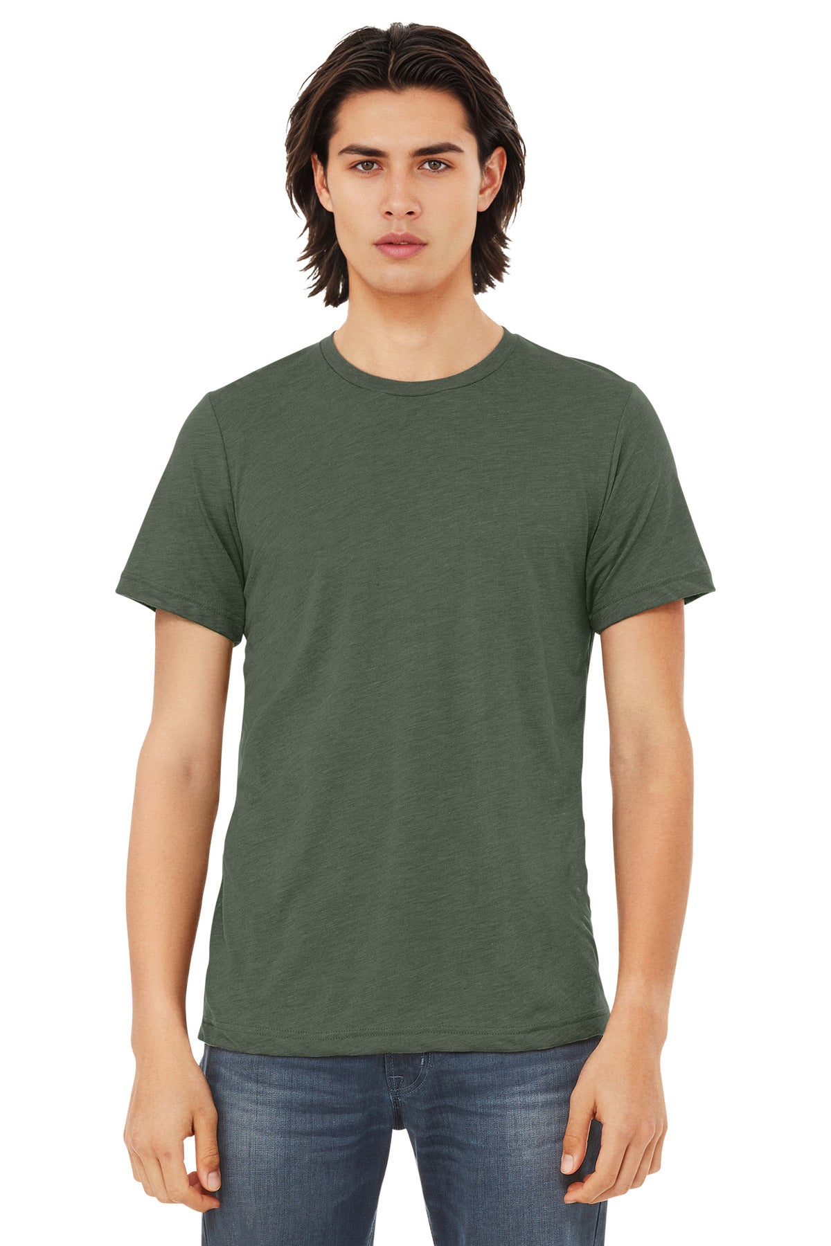 BELLA+CANVAS  Unisex Triblend Short Sleeve Tee. BC3413 - Military Green Triblend