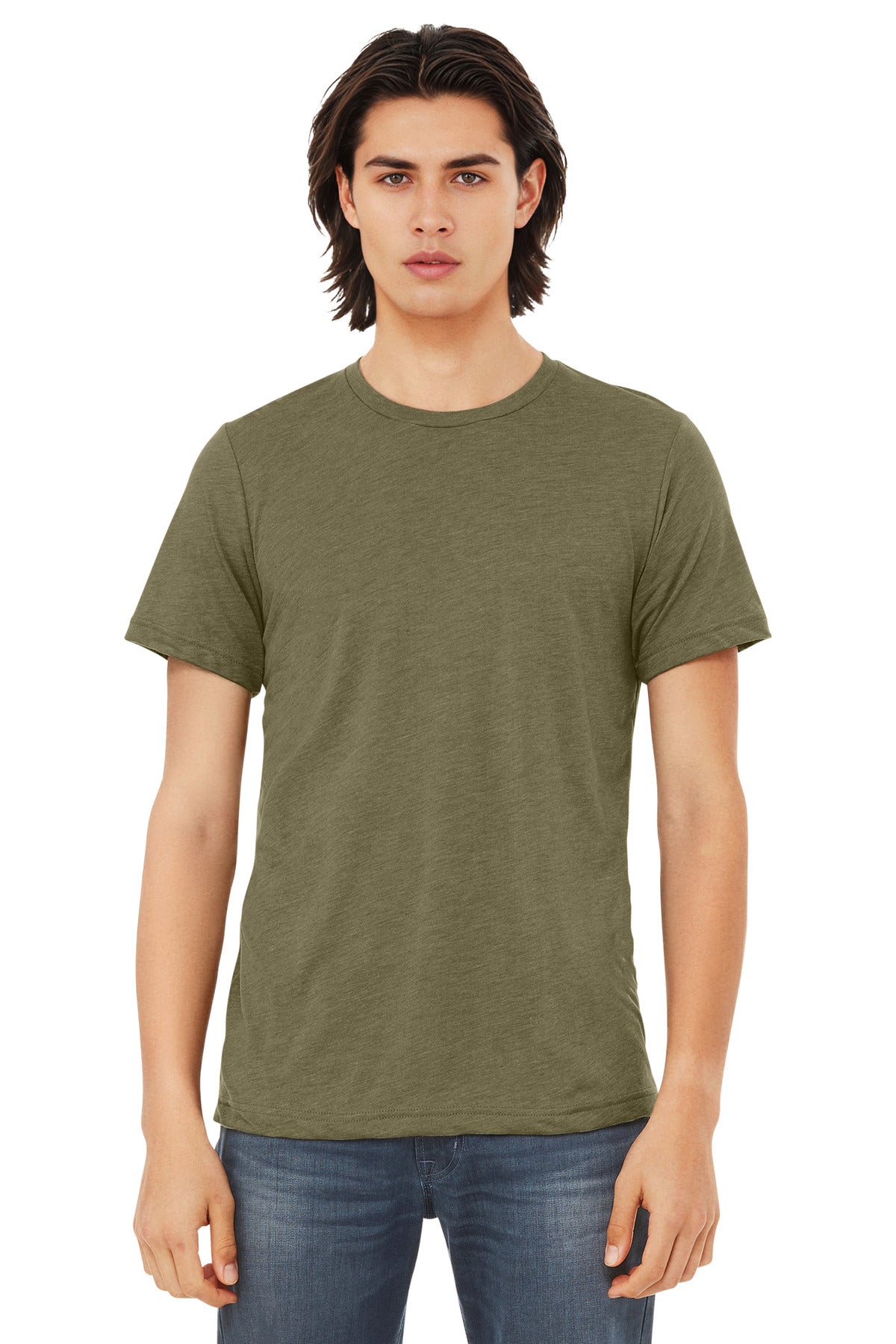 BELLA+CANVAS  Unisex Triblend Short Sleeve Tee. BC3413 - Olive Triblend