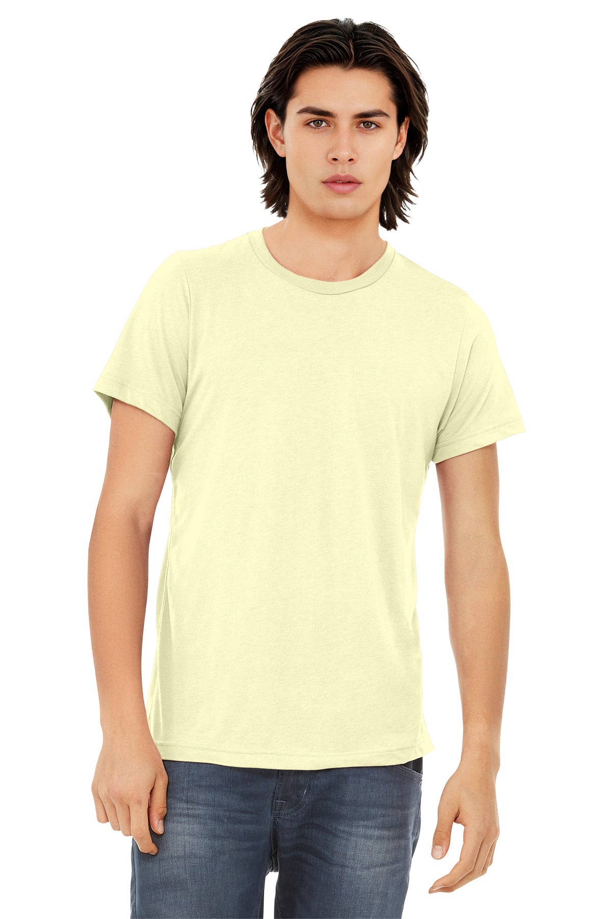 BELLA+CANVAS  Unisex Triblend Short Sleeve Tee. BC3413 - Pale Yellow Triblend