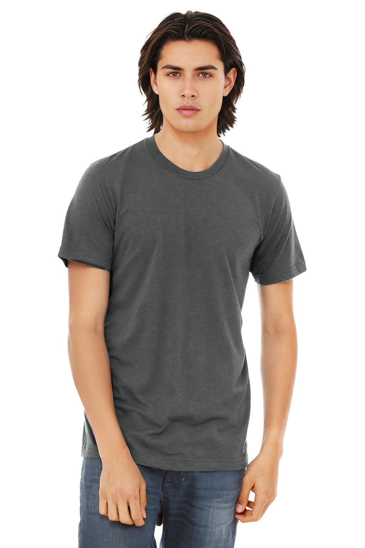 BELLA+CANVAS  Unisex Triblend Short Sleeve Tee. BC3413 - Solid Asphalt Triblend