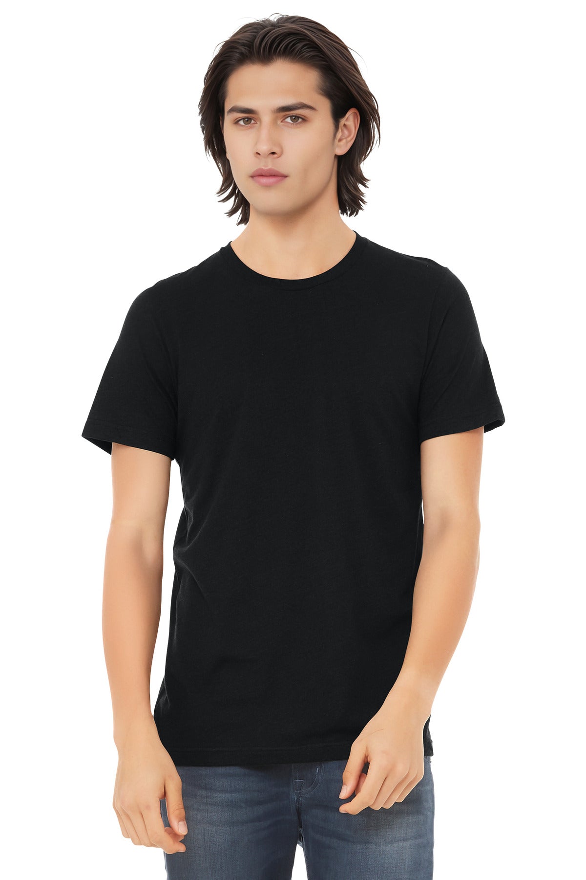 BELLA+CANVAS  Unisex Triblend Short Sleeve Tee. BC3413 - Solid Black Triblend