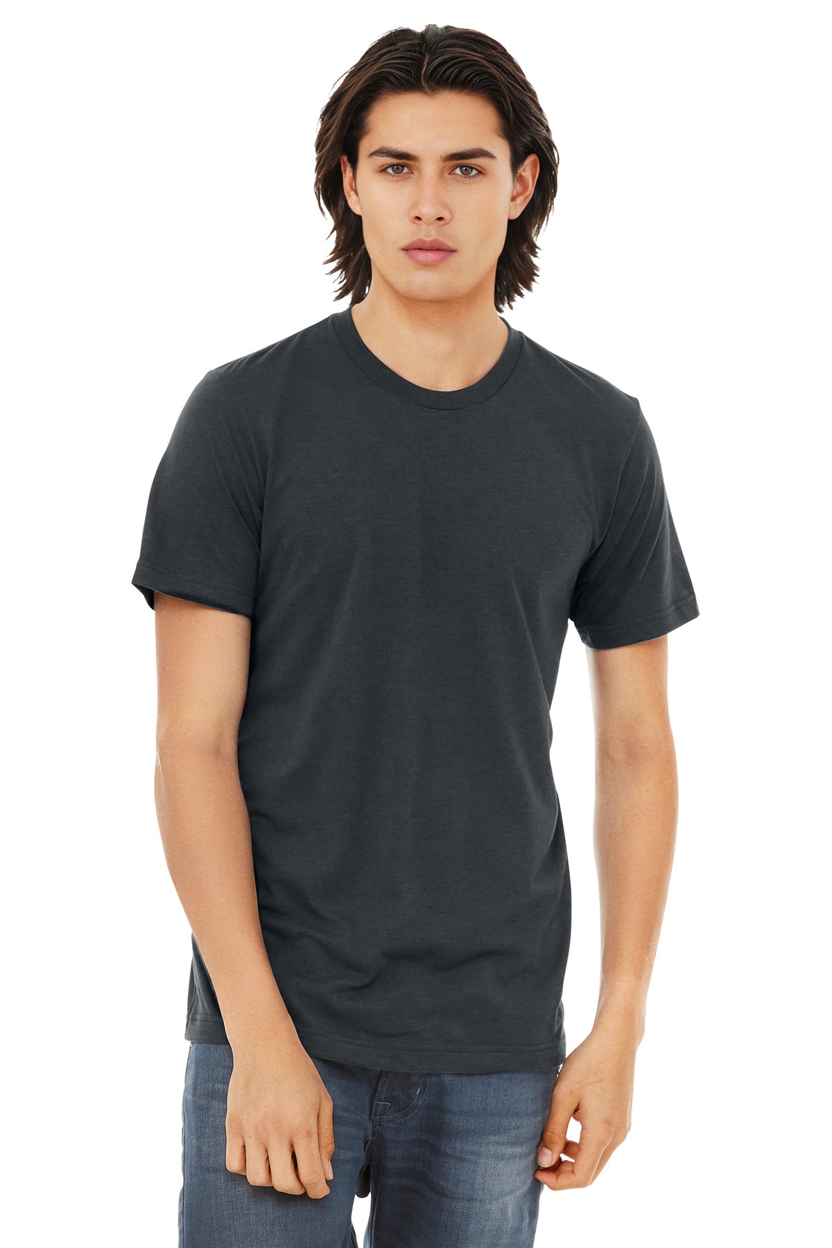 BELLA+CANVAS  Unisex Triblend Short Sleeve Tee. BC3413 - Solid Dark Grey Triblend