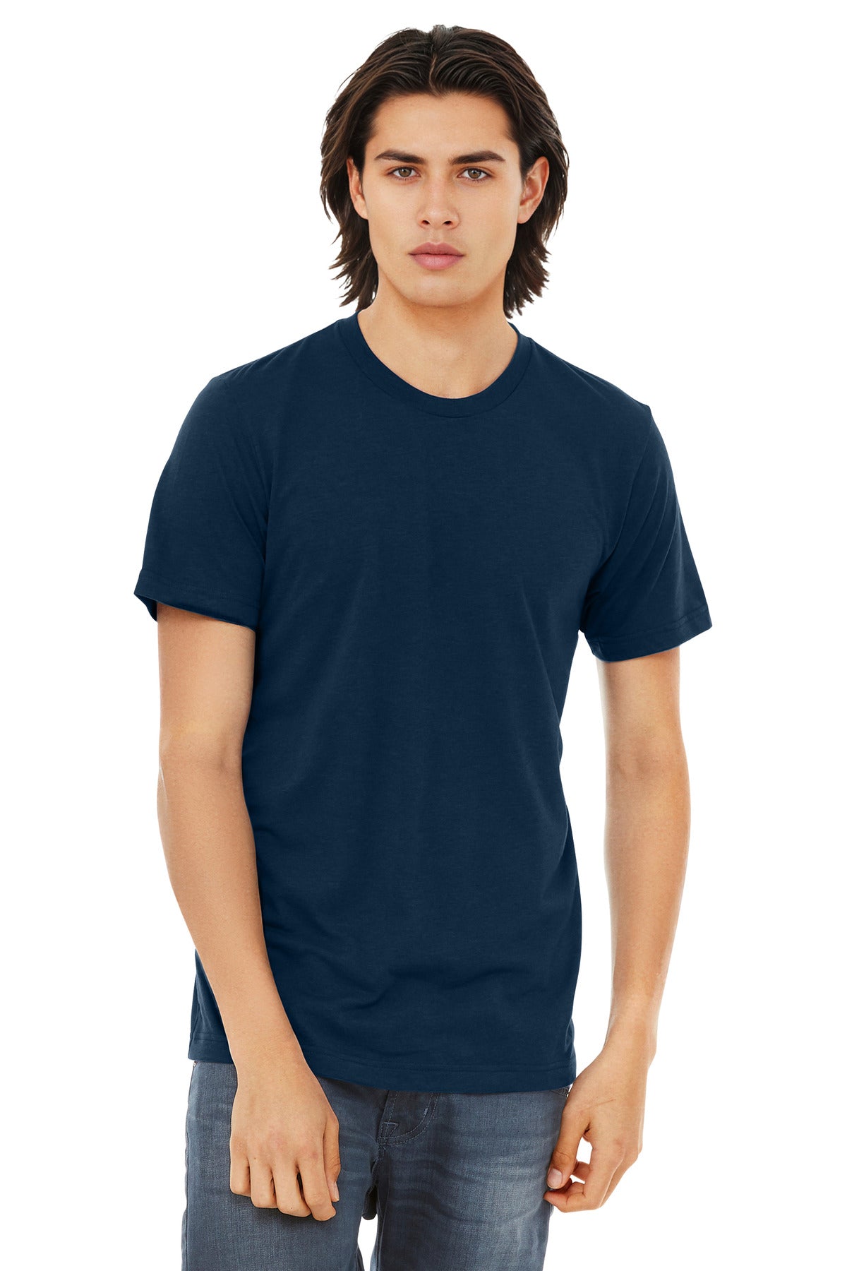 BELLA+CANVAS  Unisex Triblend Short Sleeve Tee. BC3413 - Solid Navy Triblend