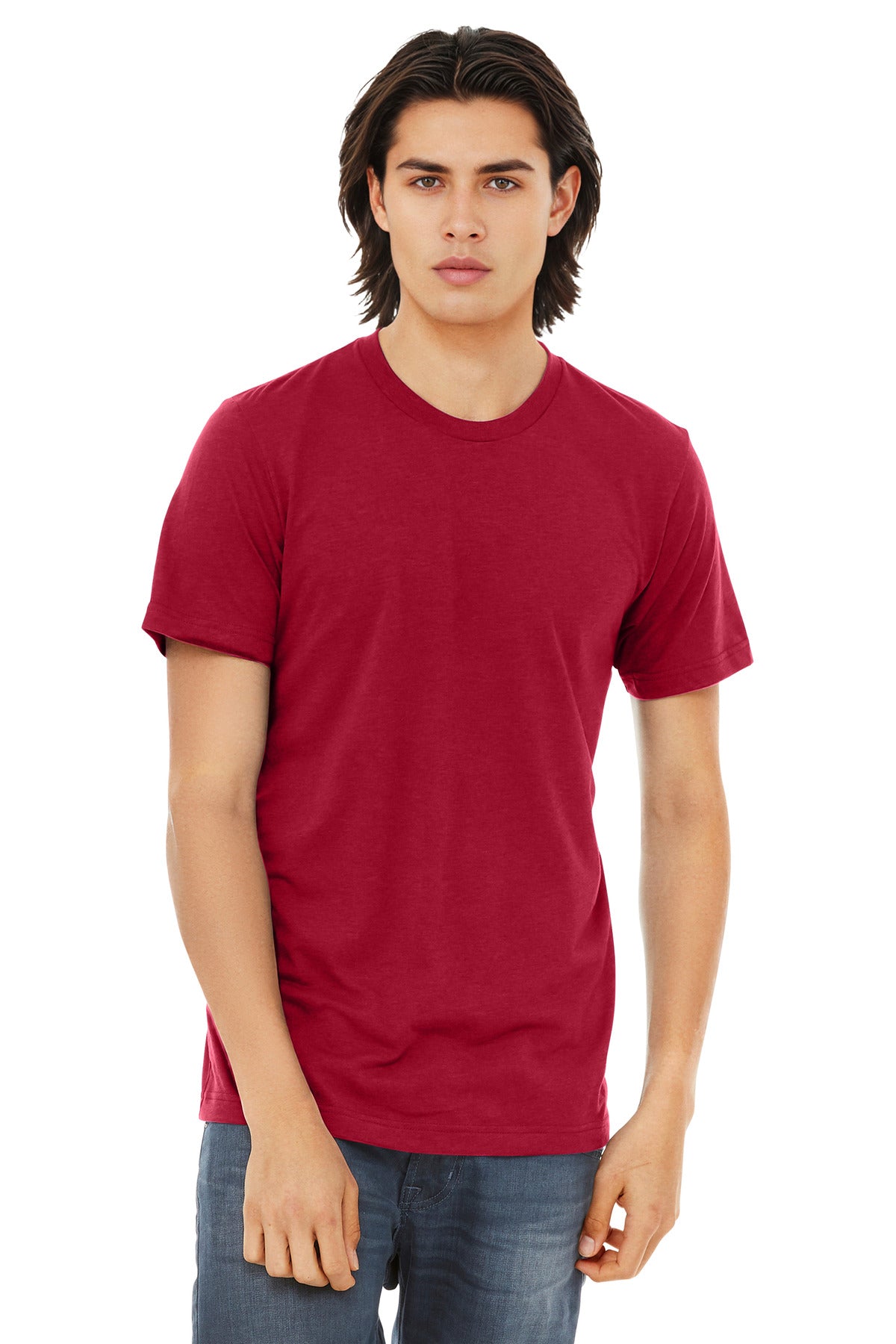 BELLA+CANVAS  Unisex Triblend Short Sleeve Tee. BC3413 - Solid Red Triblend