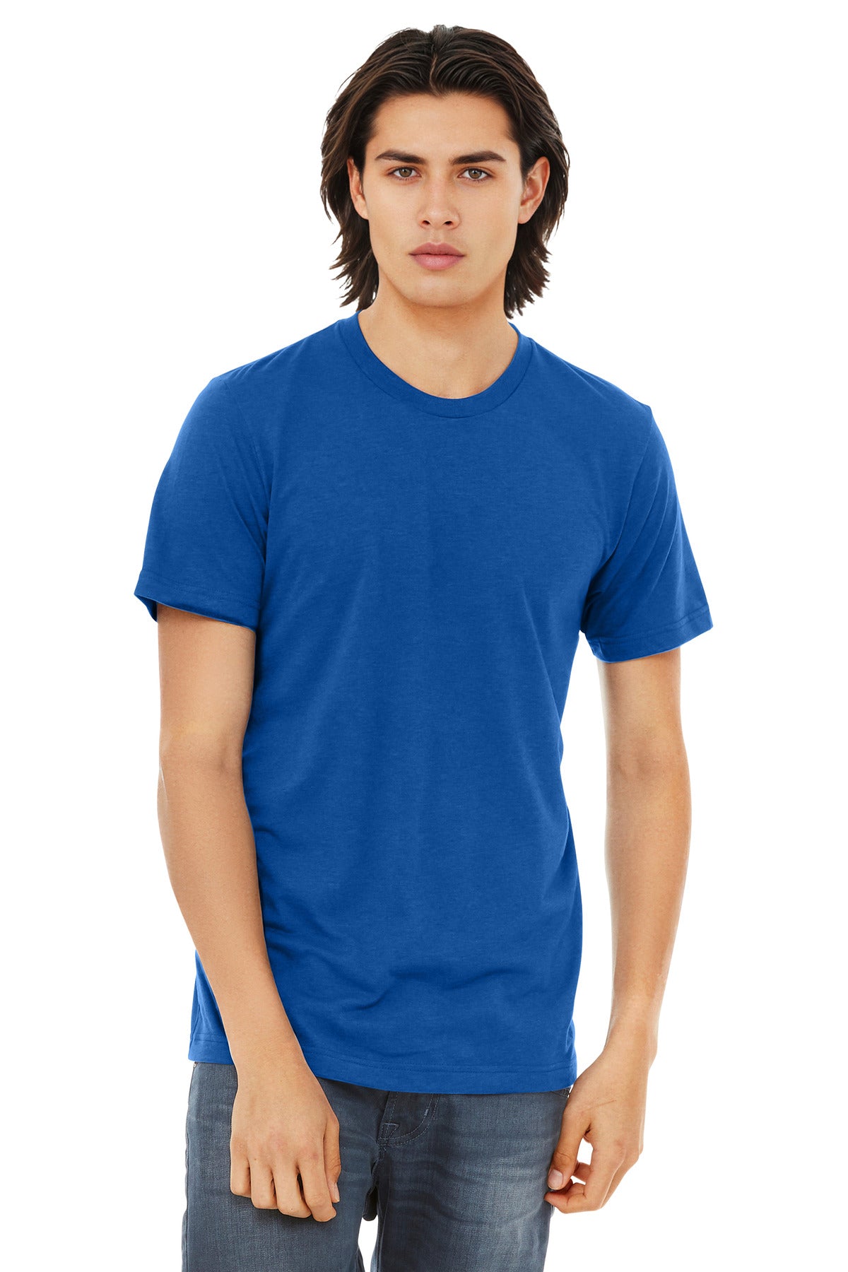 BELLA+CANVAS  Unisex Triblend Short Sleeve Tee. BC3413 - Solid True Royal Triblend
