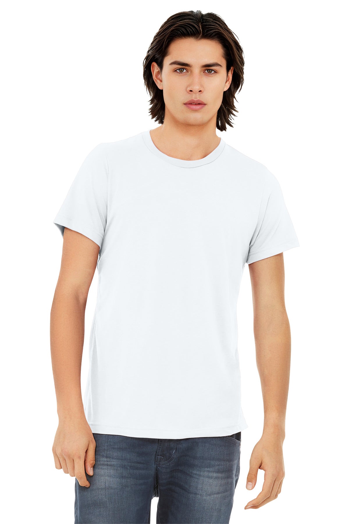 BELLA+CANVAS  Unisex Triblend Short Sleeve Tee. BC3413 - Solid White Triblend