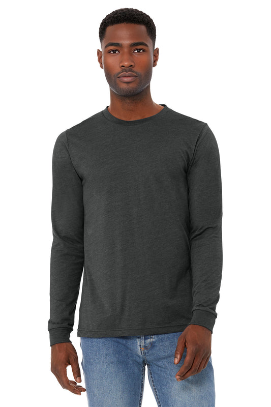 BELLA+CANVAS Unisex Heather CVC Long Sleeve Tee BC3501CVC - Dark Grey Heather