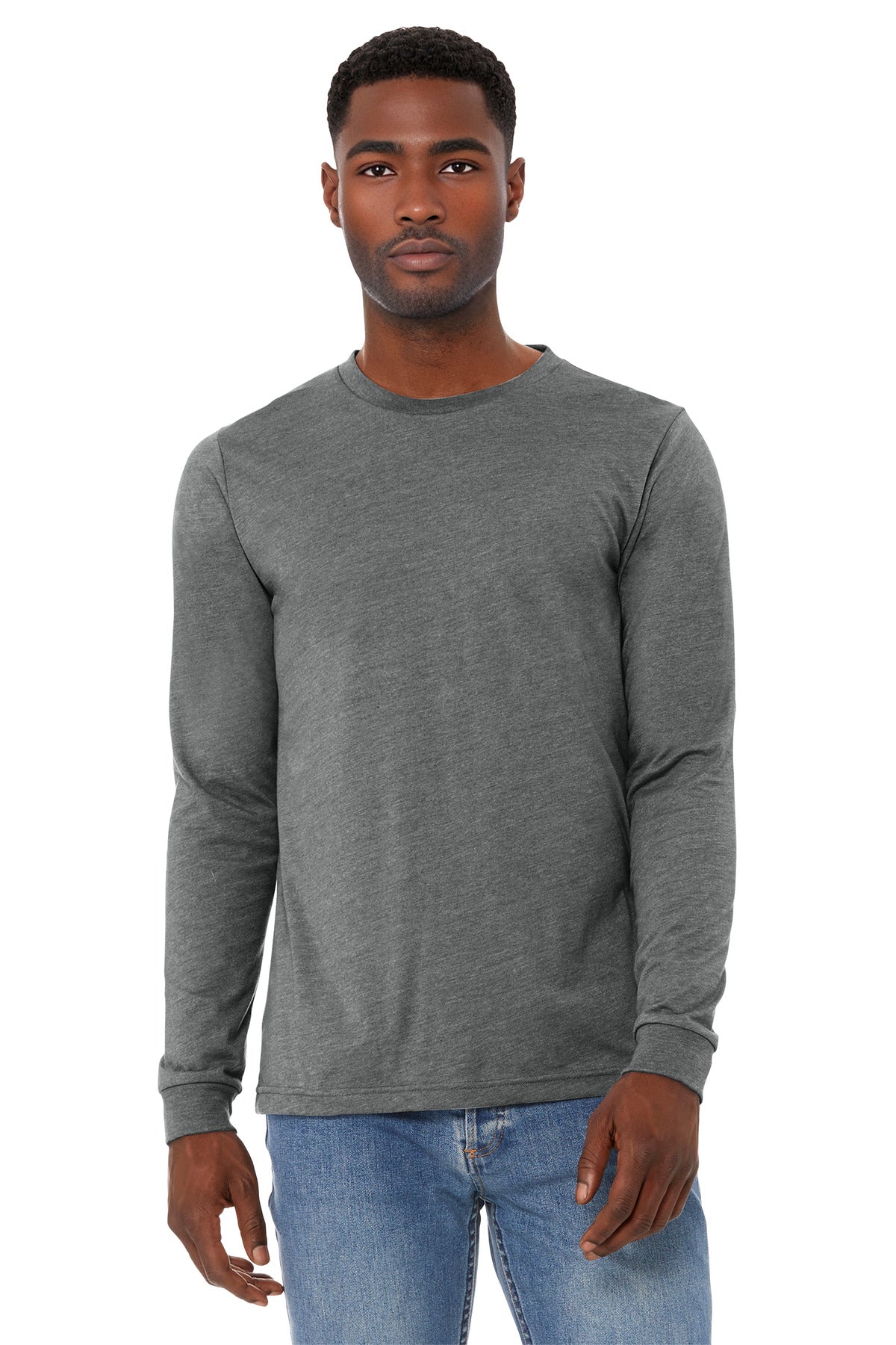 BELLA+CANVAS Unisex Heather CVC Long Sleeve Tee BC3501CVC - Deep Heather